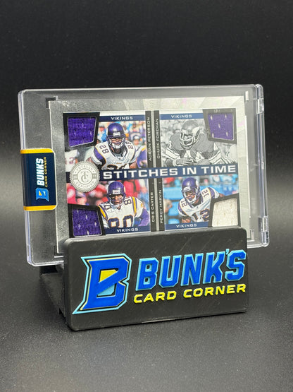 2012 Adrian Peterson & Chuck Foreman & Cris Carter & Percy Harvin Stitches in Time Patches 13/150