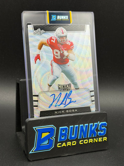 2019 Nick Bosa Metal Draft Leaf Rookie Auto