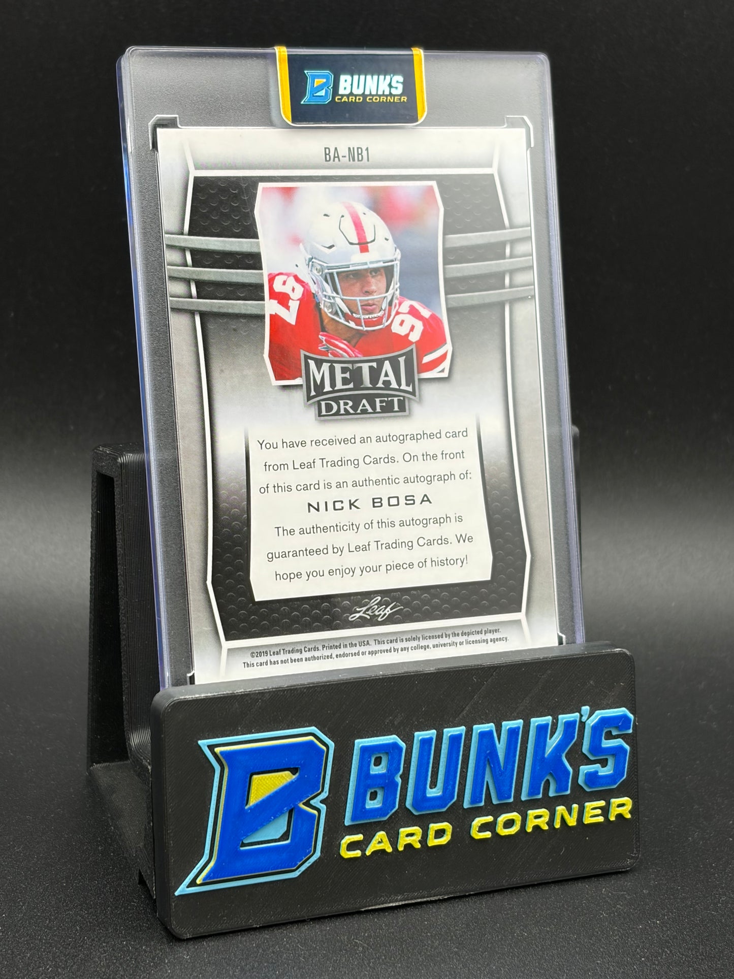 2019 Nick Bosa Metal Draft Leaf Rookie Auto
