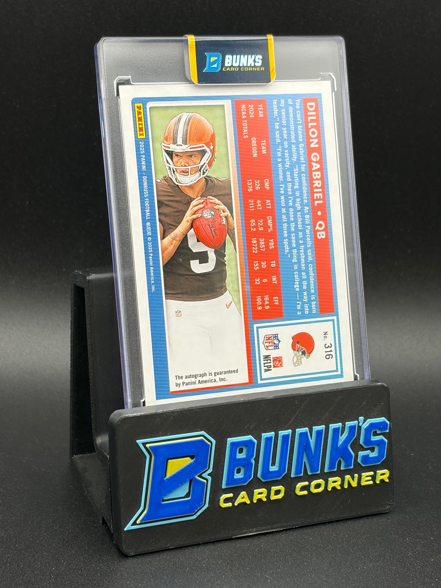 2025 Dillon Gabriel Donruss Rookie Gold Auto 1/25