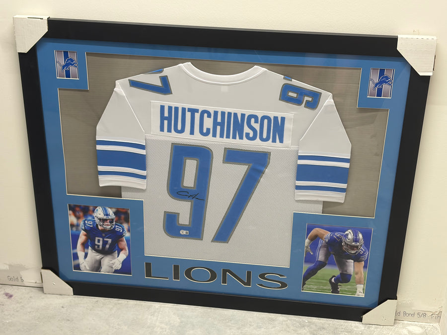 Aidan Hutchinson Beckett Certified Auto Frame 36x44