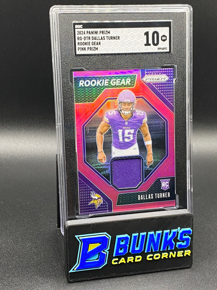 2024 Dallas Turner Rookie Gear Pink Prizm SGC 10