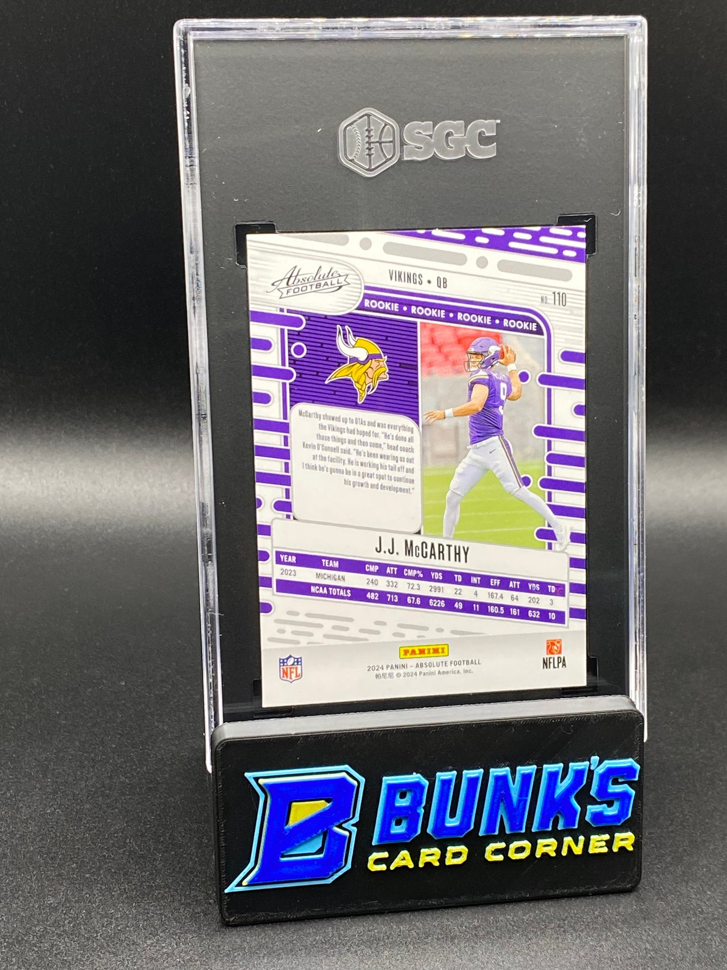 2024 JJ McCarthy Retail RC SGC 10 (Box B60)