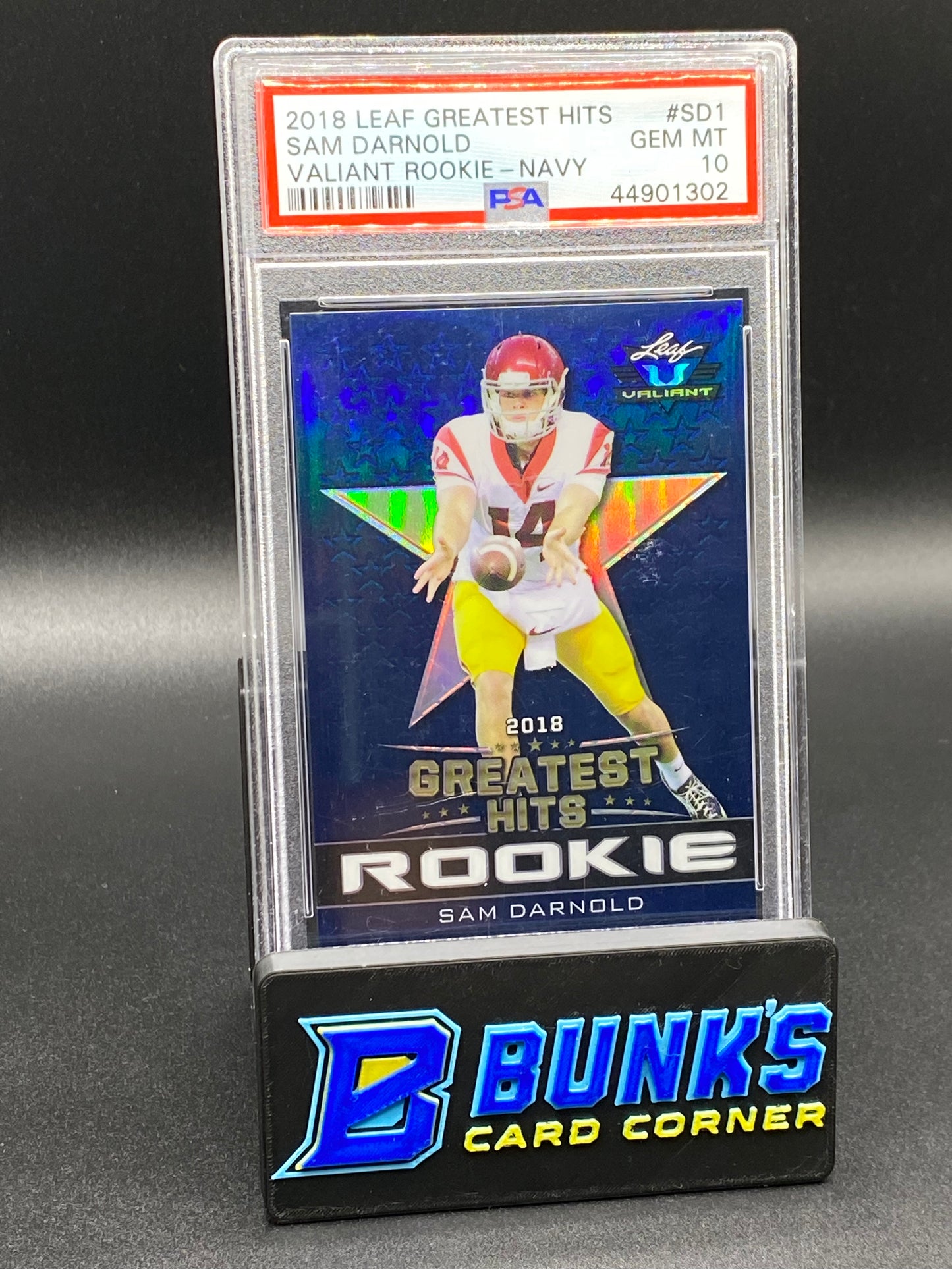2018 Sam Darnold Valiant Rookie-Navy PSA 10 (Box B61)