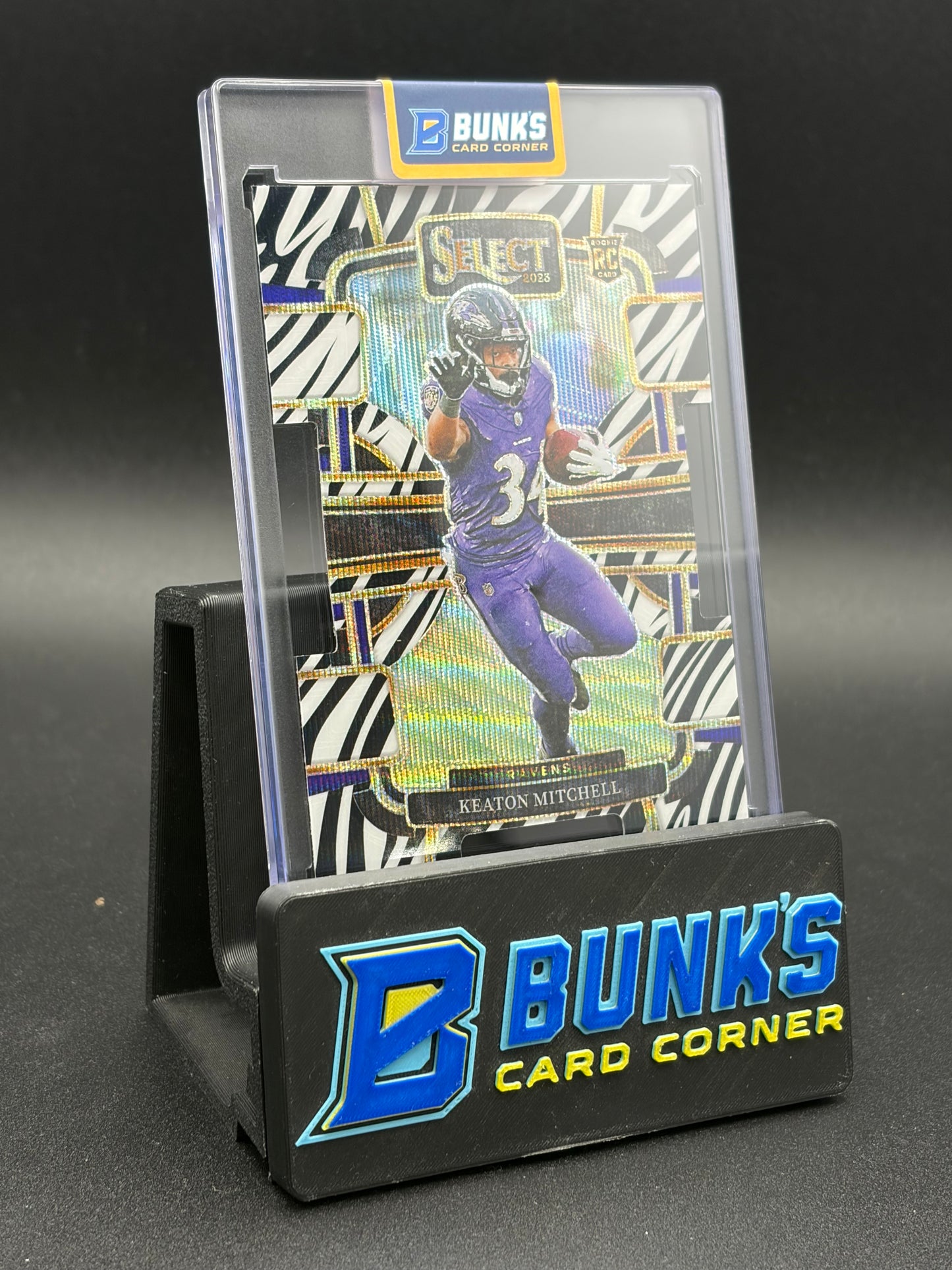 2023 Keaton Mitchell Select Rookie Zebra RC