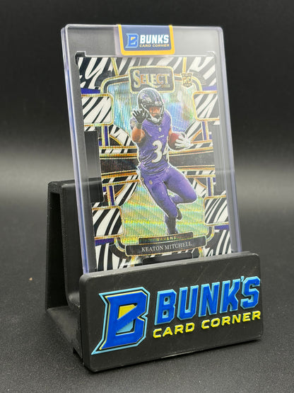 2023 Keaton Mitchell Select Rookie Zebra RC