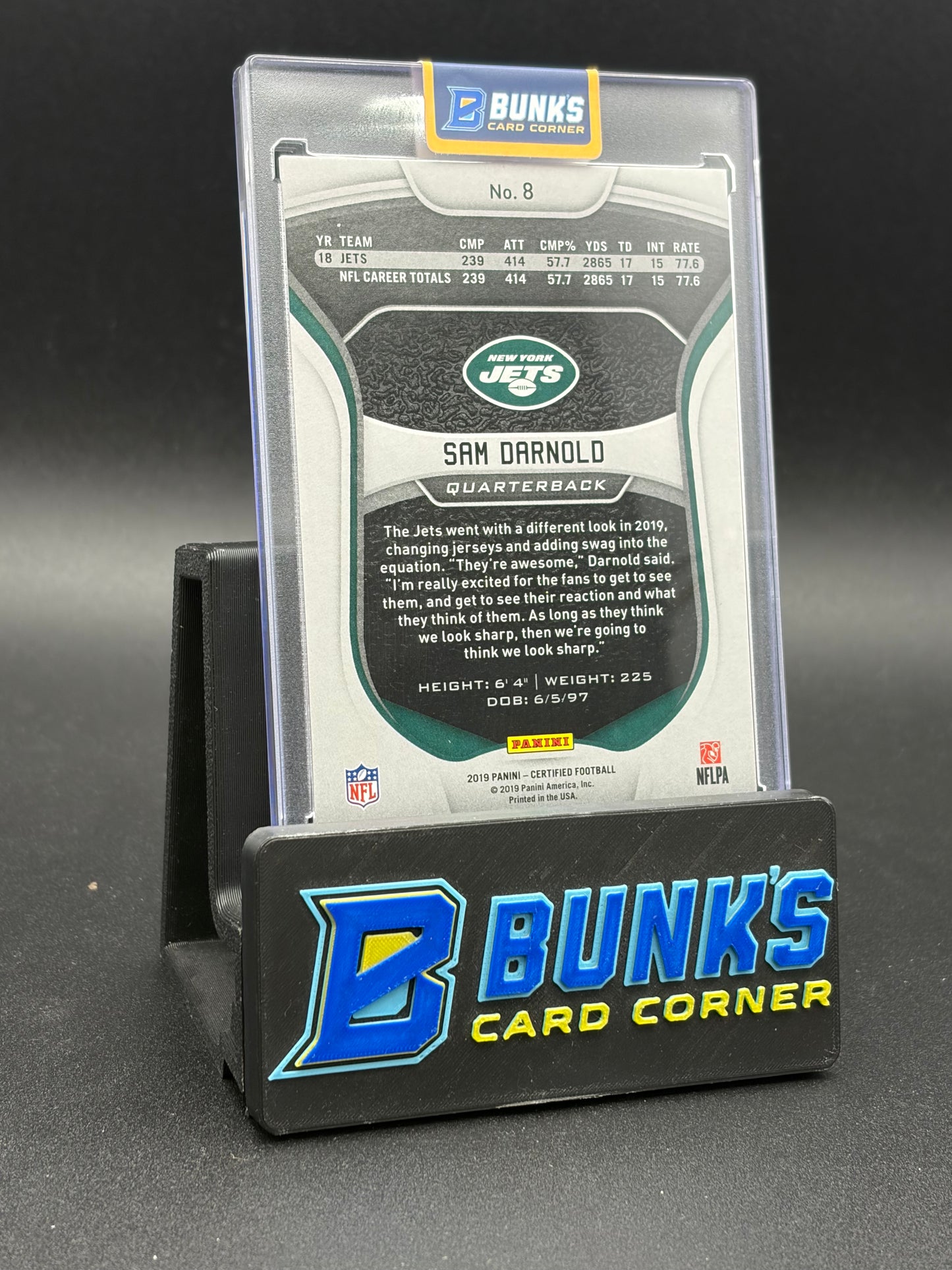 2019 Sam Darnold Certified Full Gold 22/25