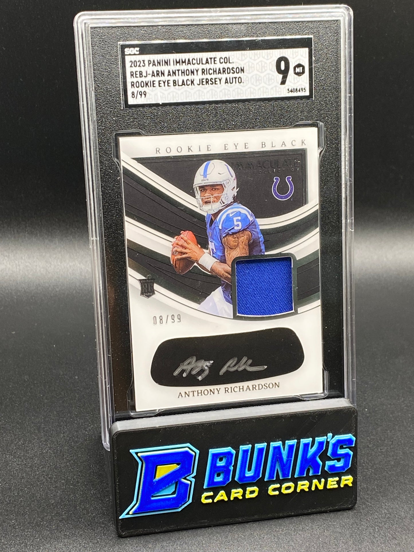 2023 Anthony Richardson Rookie Eye Black Jersey Auto. SGC 9 (Box B61)