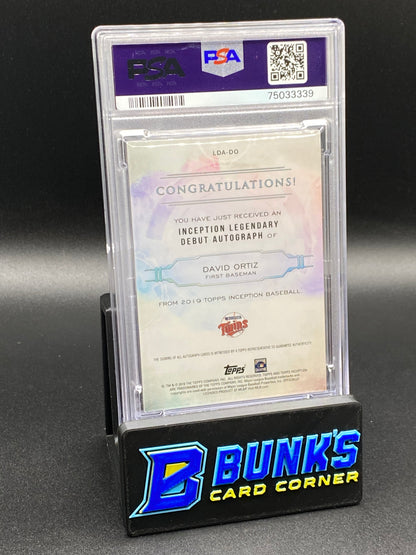2019 David Ortiz Legendary Debut Auto. Orange PSA 8 (Box B61)