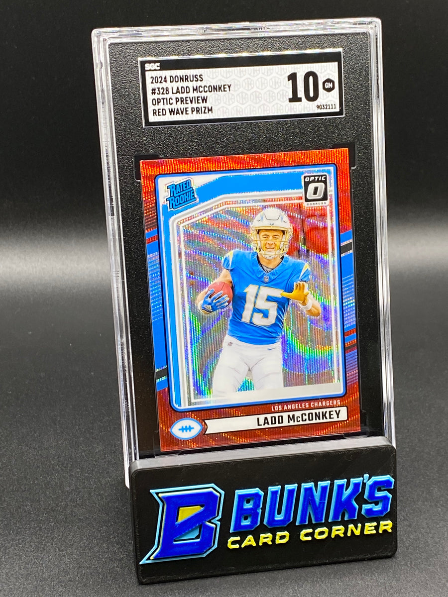 2024 Ladd McConkey Opti Preview Red Wave Prizm RC SGC 10