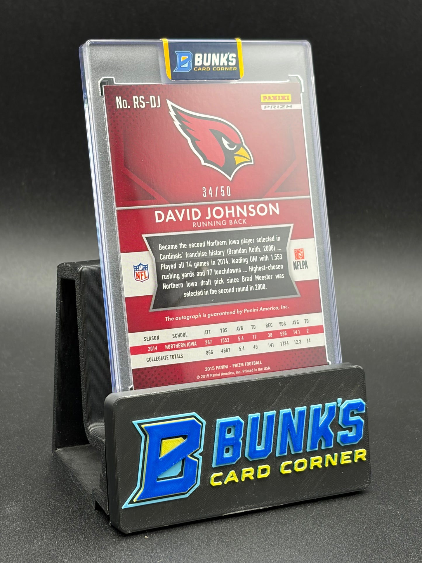 2015 David Johnson Prizm Rookie Auto Pink Ice 34/50