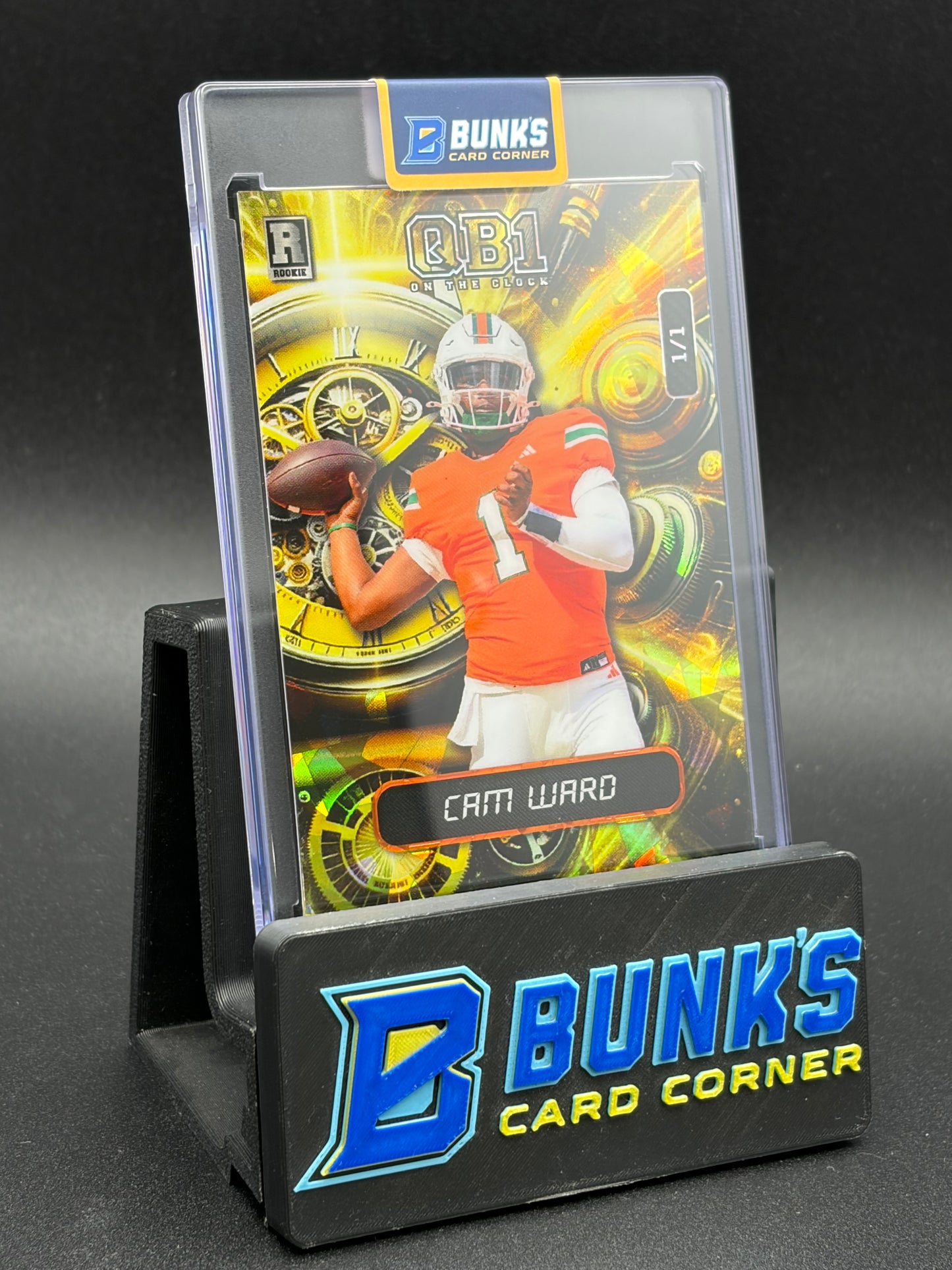 2024 Cam Ward Wild Card Rookie 1/1 Gold QB1 On The Clock