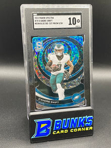 2023 D'Andre Swift Neon Blue Die-Cut Prizm SGC 10 (Box A4)