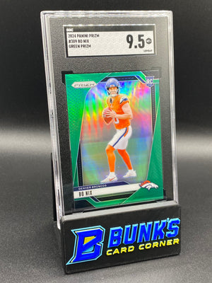 2024 Bo Nix Green Prizm RC SP SGC 9.5