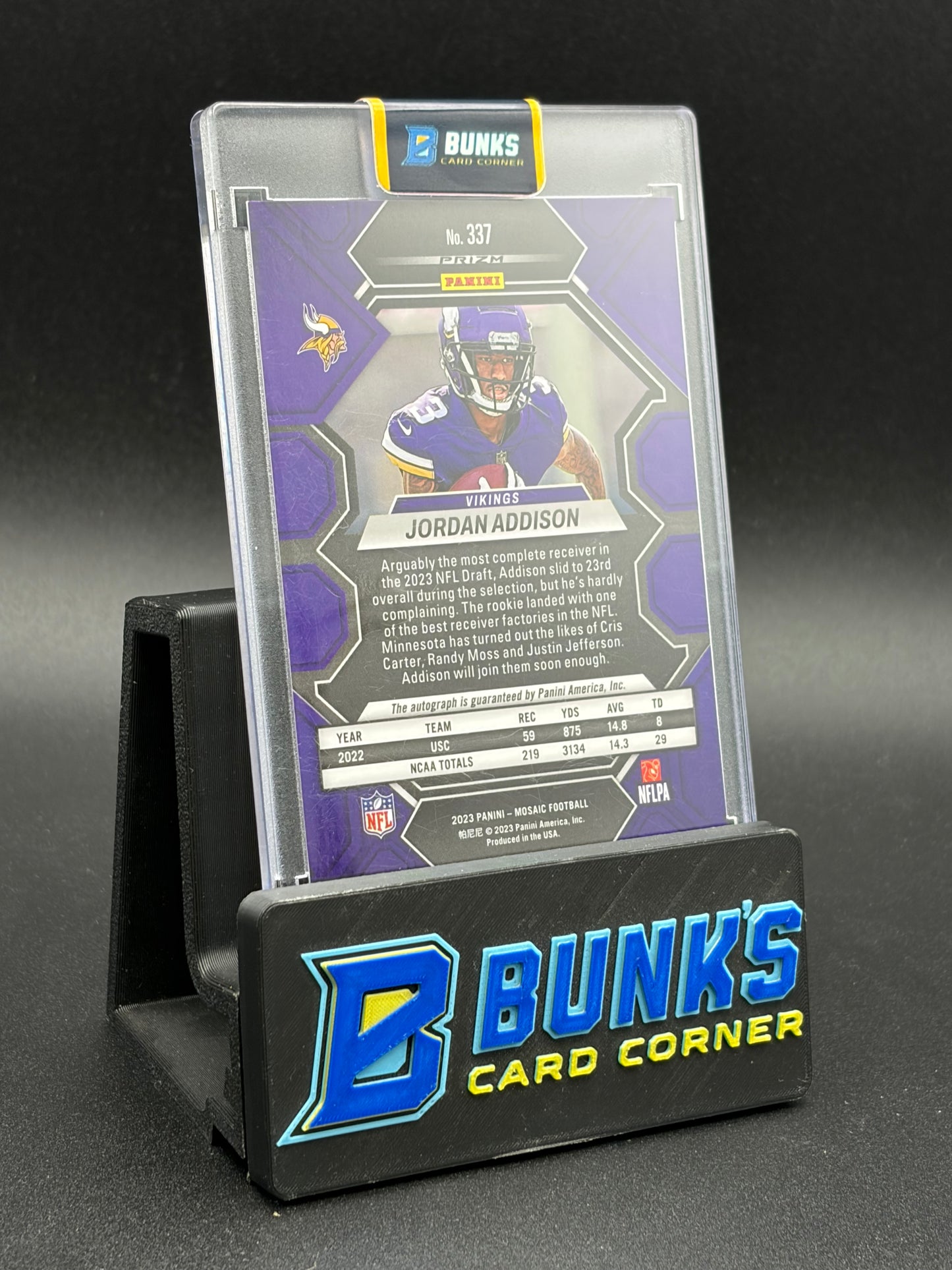 2023 Jordan Addison Mosaic Purple Rookie Auto