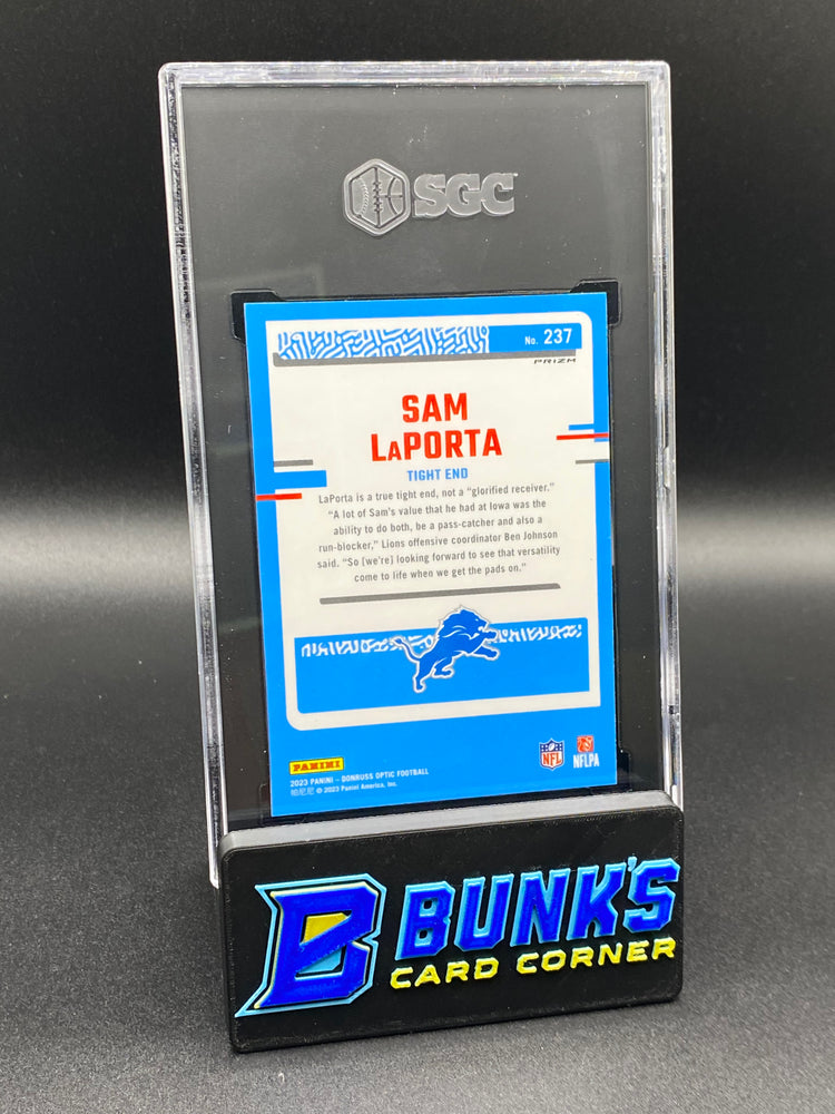 2023 Sam LaPorta Blue Hyper Prizm RC SGC 10
