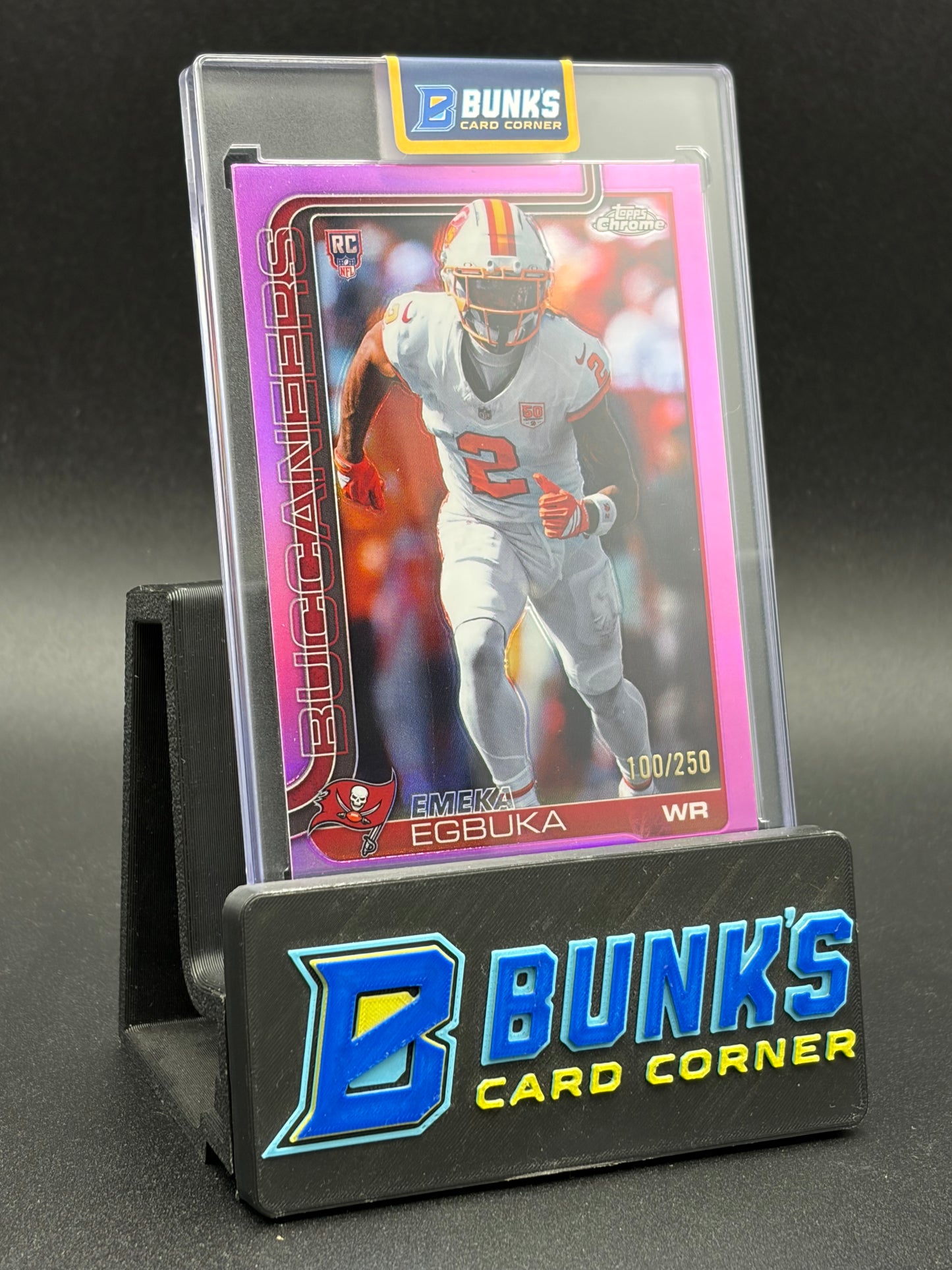 2025 Emeka Egbuka Pink Refractor Topps Chrome 100/250 RC