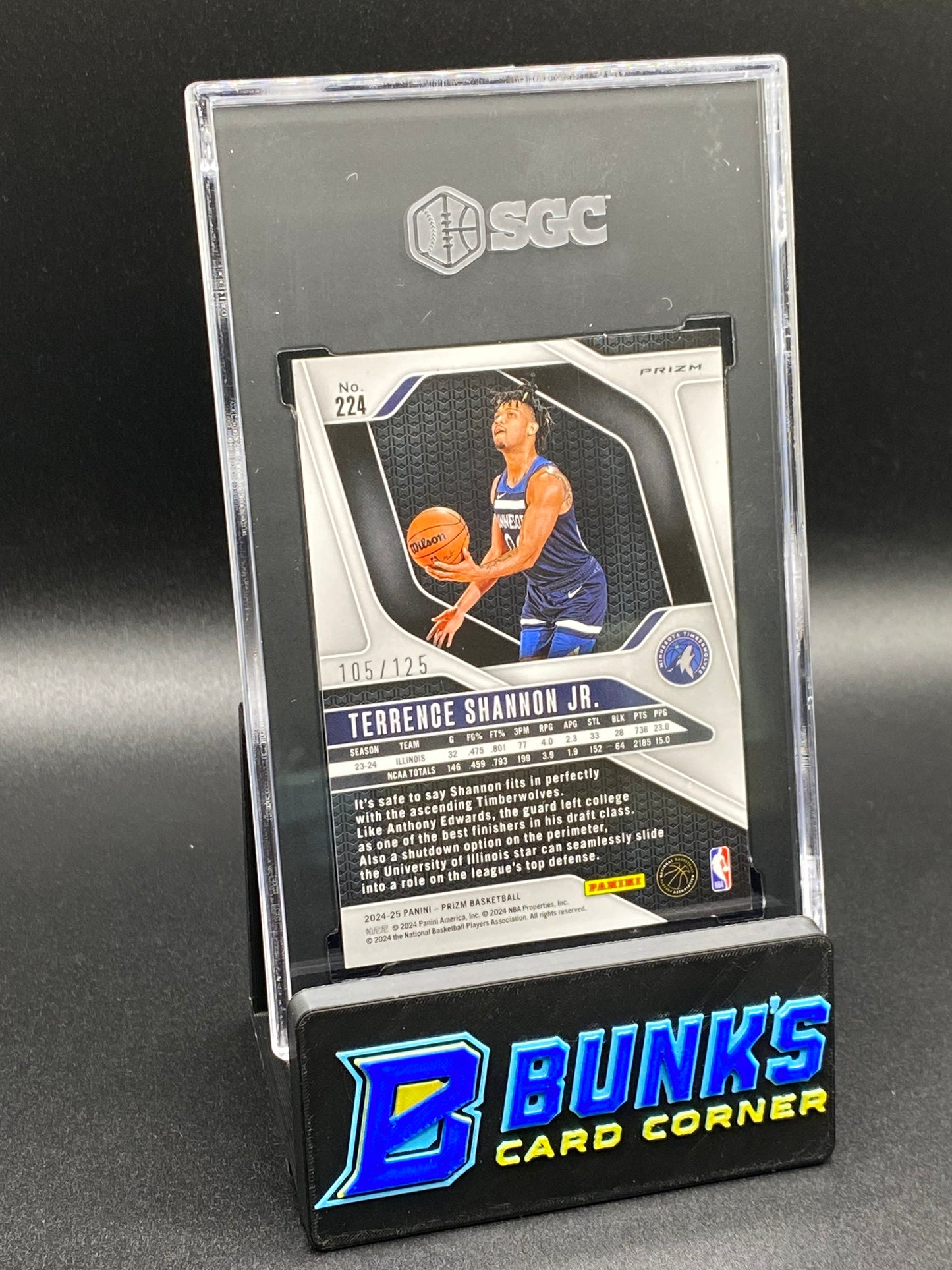 2024-25 Terrence Shannon Jr. Orange Fast Break Prizm RC SGC 10 (Box A5)