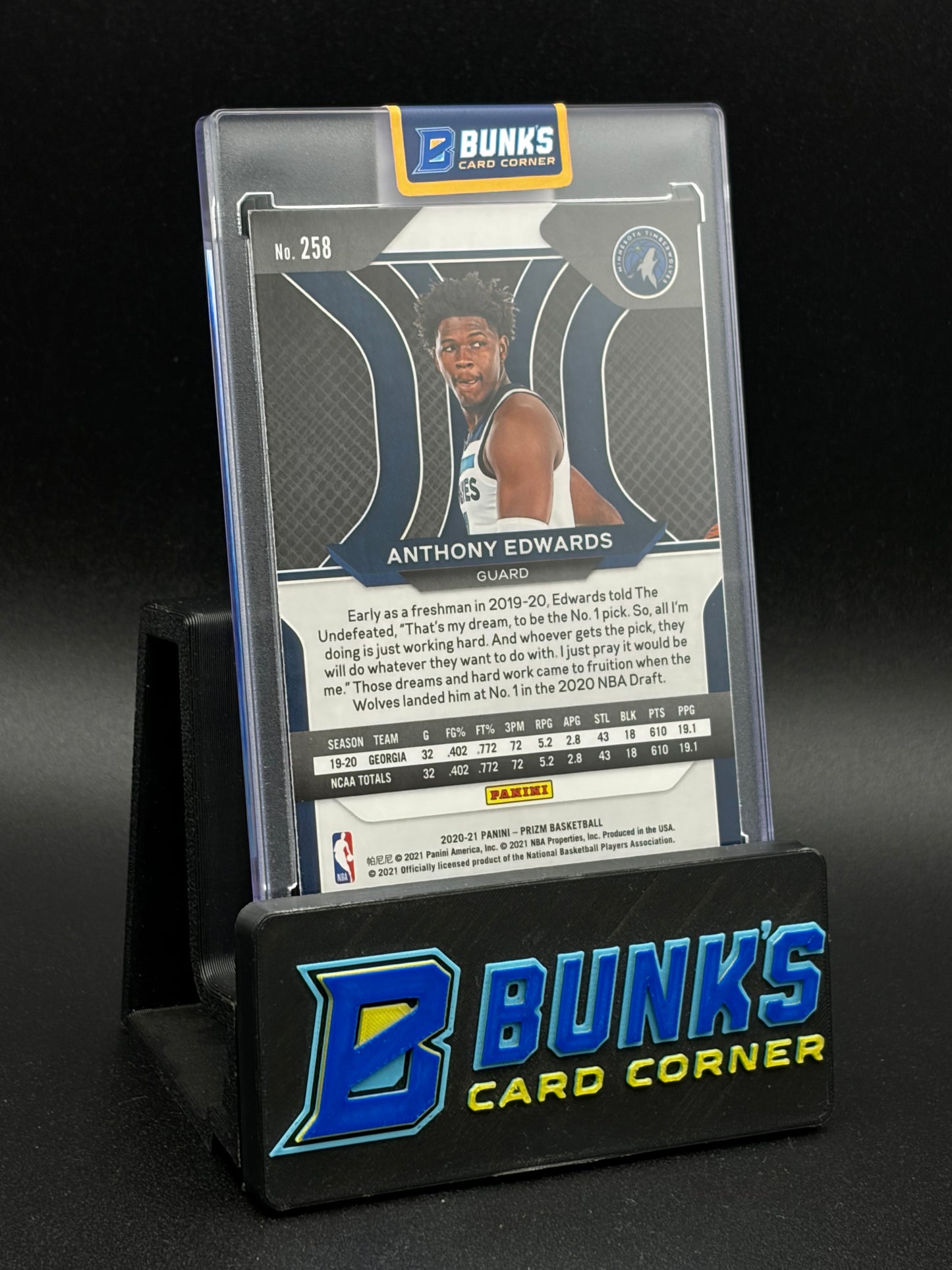 2020-21 Anthony Edwards Prizm Panini Silver RC