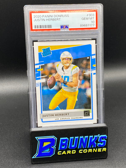 2020 Justin Herbert RC PSA 10 (Box A5)