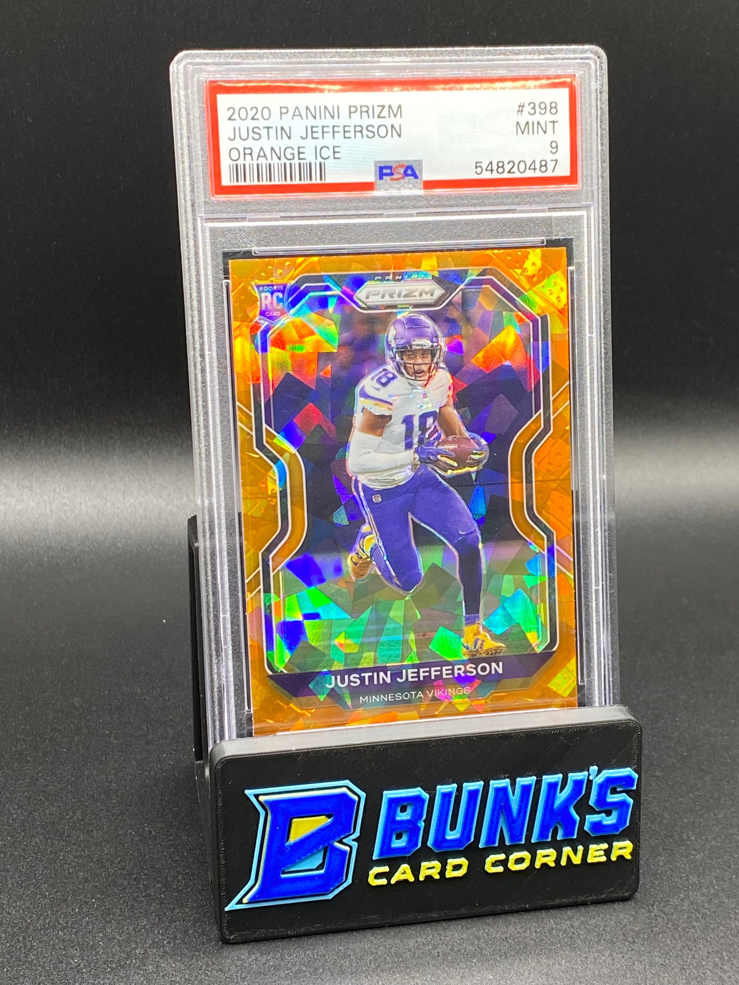 2020 Justin Jefferson Orange Ice RC PSA 9 (Box A5)