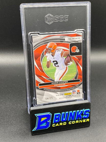 2023 Amari Cooper Max Impact Material Neon Pink Prizm SGC 10 (Box A6)