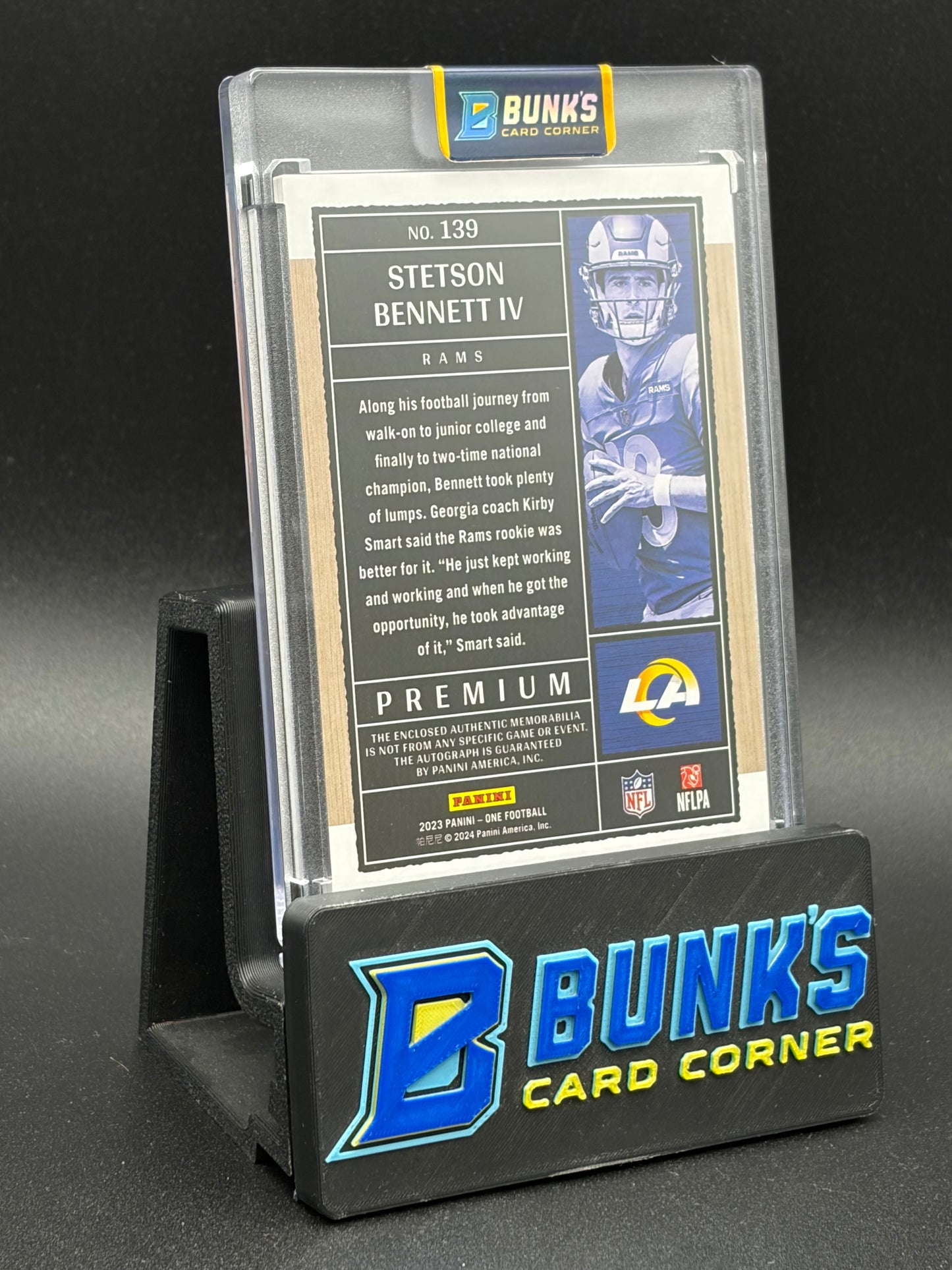 2023 Stetson Bennett IV One Panini Patch Auto RC 19/99