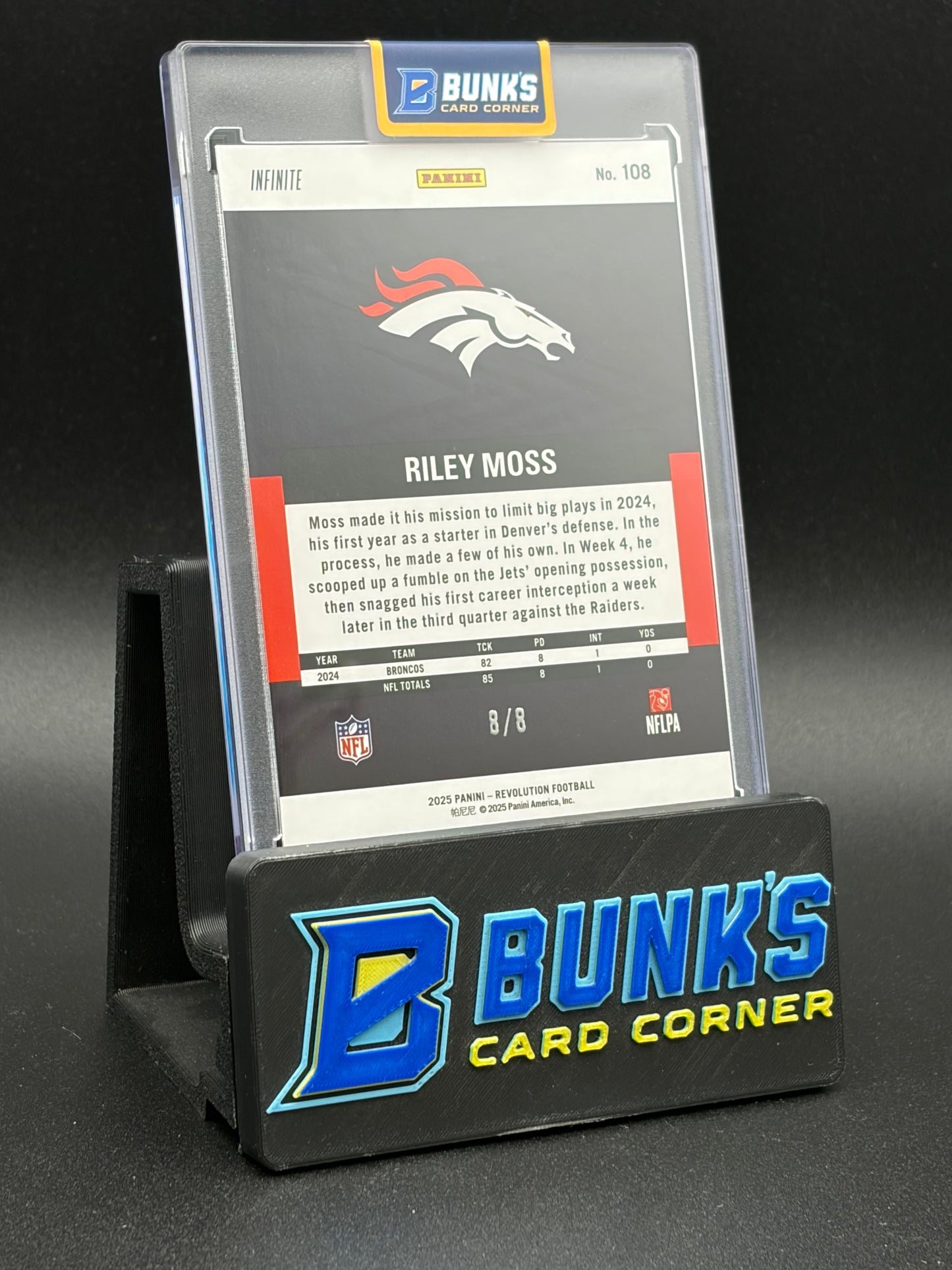 2025 Riley Moss Revolution Panini Infinite 8/8