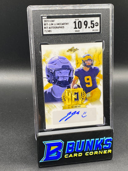2023 JJ McCarthy Bet Auto. SGC 10/9.5 (Box A6)