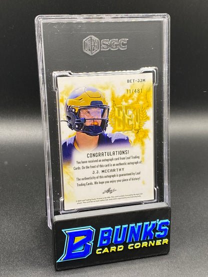 2023 JJ McCarthy Bet Auto. SGC 10/9.5 (Box A6)