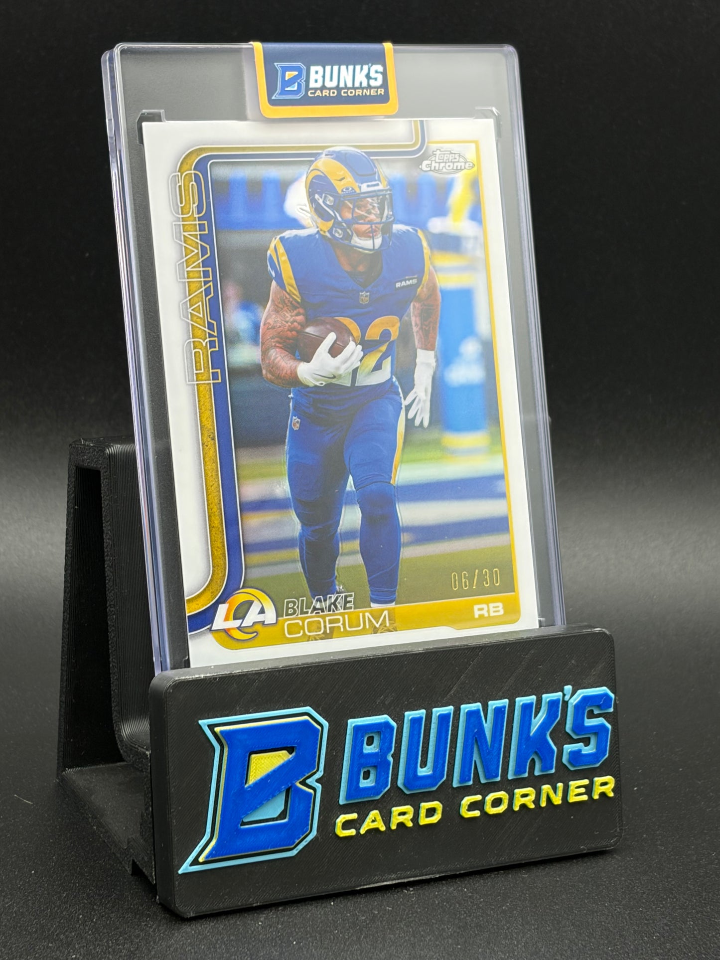 2025 Blake Corum White Refractor Topps Chrome 6/30
