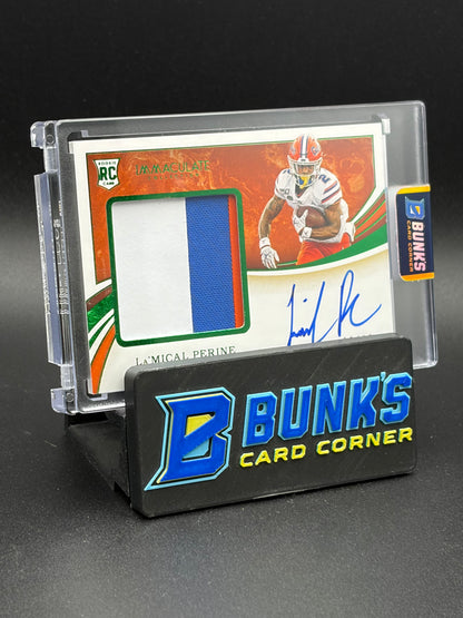 2020 La'Mical Perine Immaculate Collection Collegiate Patch Auto RC 10/10