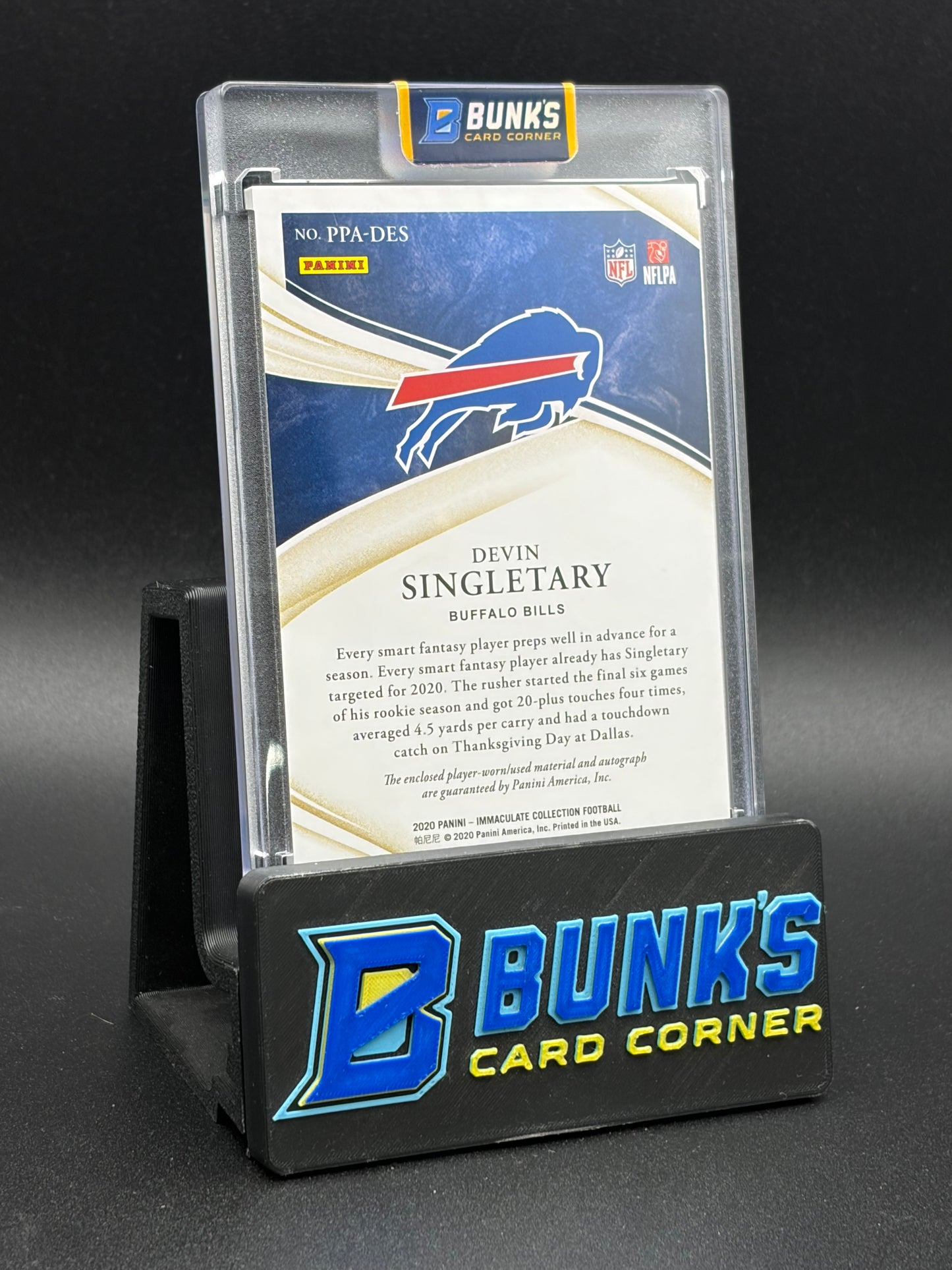2020 Devin Singletary Immaculate Collect Patch Auto 84/99