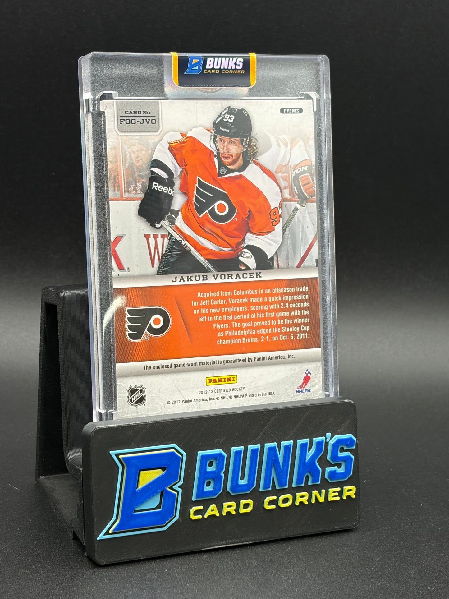 2012-13 Jakub Voracek Certified Fabric of the Game 8/25
