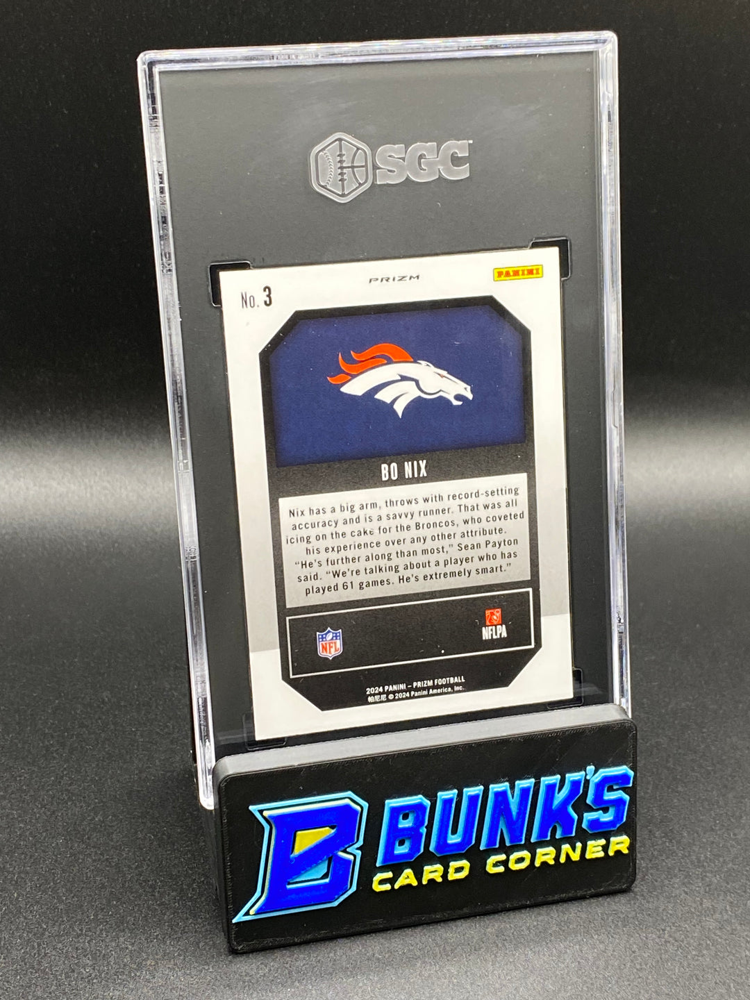 2024 Bo Nix Emergent Green Prizm RC SGC 10 (Box A11)