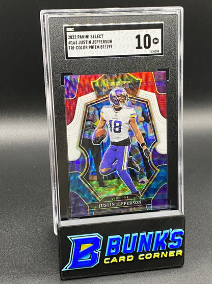 2022 Justin Jefferson Tri-Color Prizm SGC 10 (Box A11)