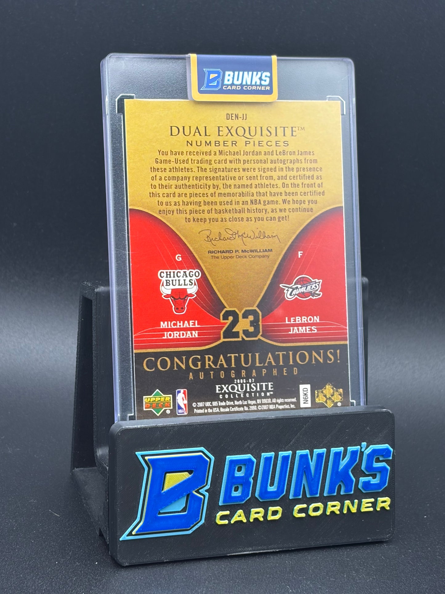 2007 Michael Jordan & LeBron James Dual Exquisite Number Pieces