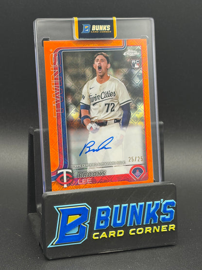 2025 Brooks Lee Bookend Orange Refractor Auto 25/25