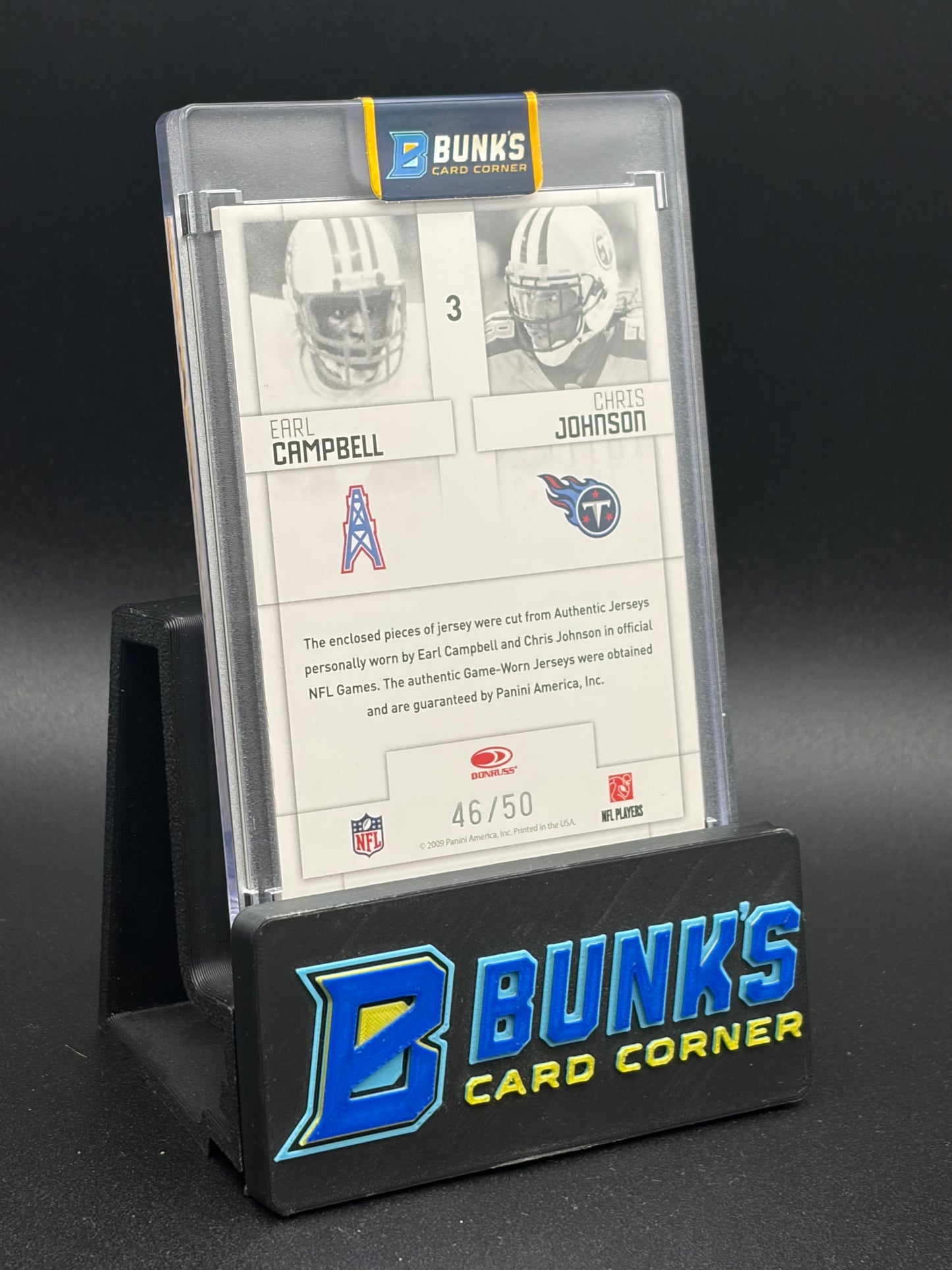 2009 Earl Campbell & Chris Johnson Double Patch Generations 46/50