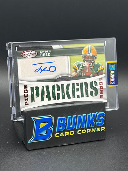 2023 Jayden Reed Certified Panini Patch Auto Piece of the Game 10/99