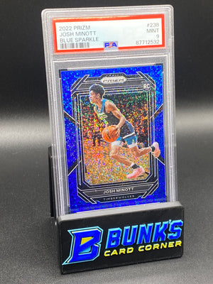 2022 Josh Minott Blue Sparkle RC SP PSA 9