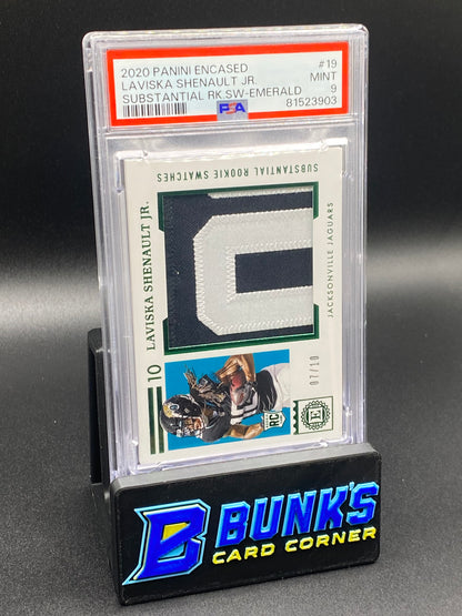 2020 Laviska Shenault Jr. Substantial Rookie Swatches Emerald PSA 9