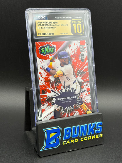 2024 Jackson Chourio Red 2 Cross Hatch Wild Card Splat CGC Pristine 10 1/2