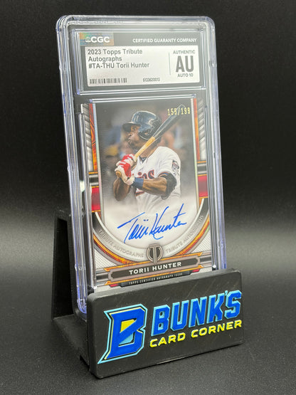 2023 Torii Hunter Autographs CGC AU Auto 10 155/199