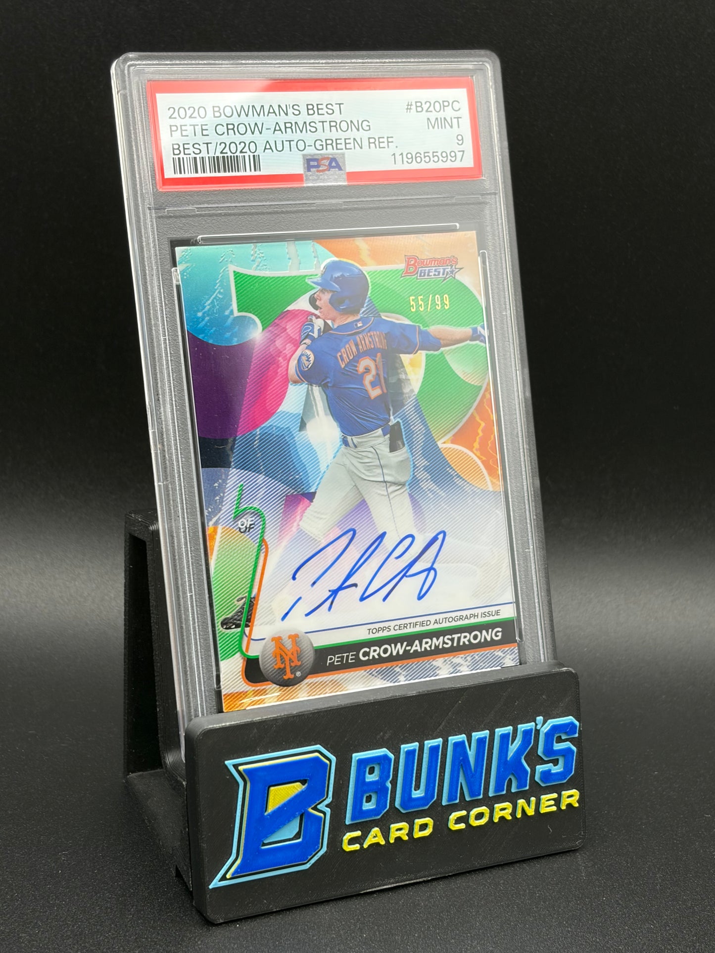 2020 Pete Crow-Armstrong Auto Green Refractor PSA 9 55/99