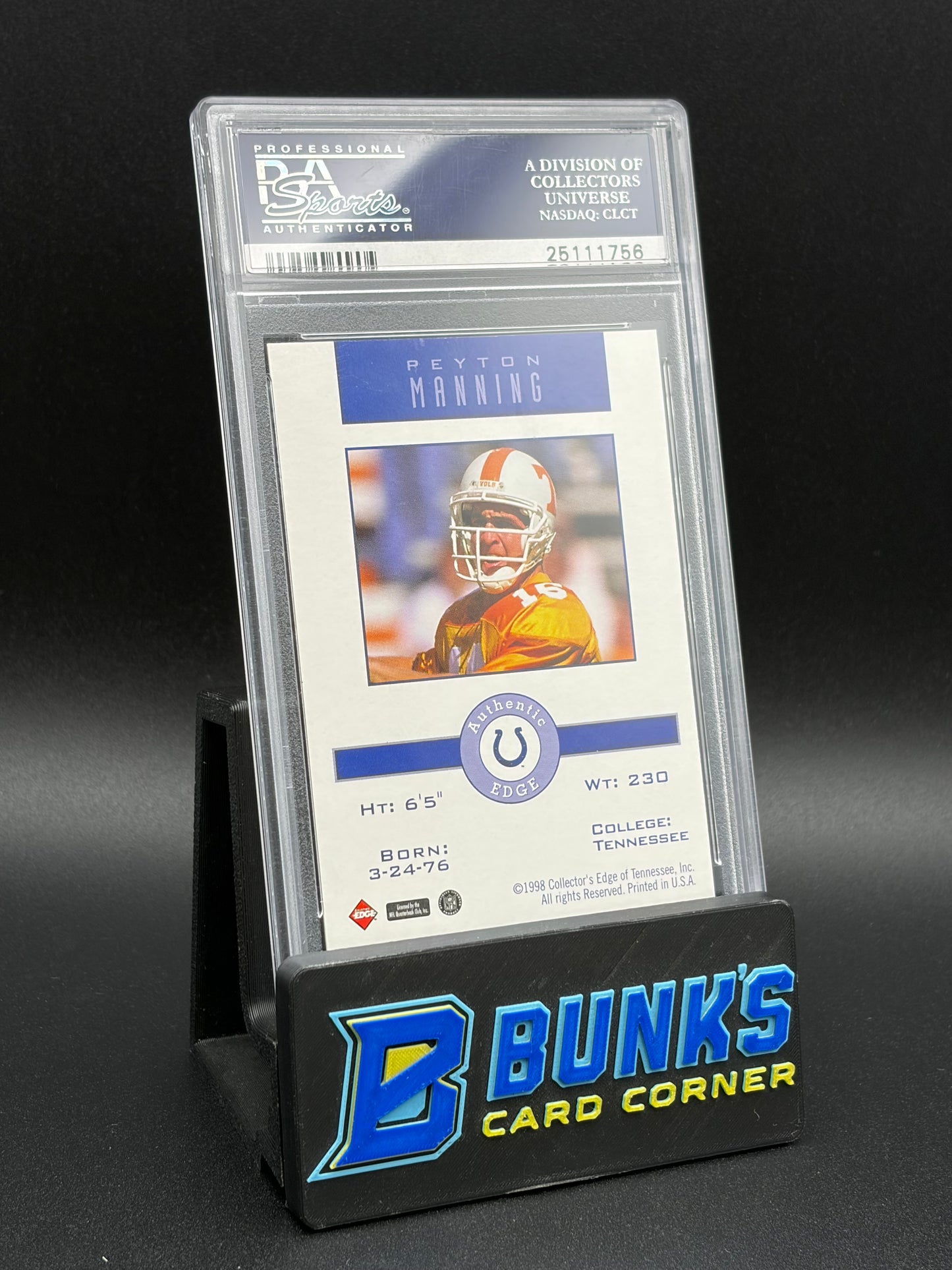 1998 Peyton Manning Promo Holding Jersey PSA 10