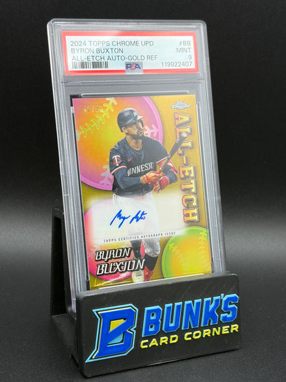 2024 Byron Buxton All Etch Auto Gold Refractor PSA 9 42/50