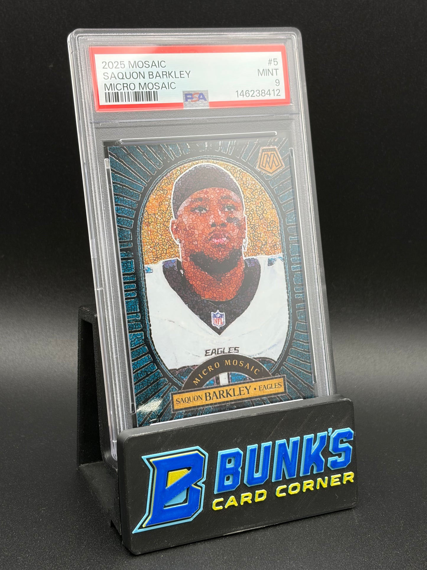 2025 Saquon Barkley Micro Mosaic PSA 9