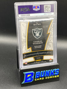 2021 Charles Woodson Sparks RL-White Prizm PSA 9 (Box A13)