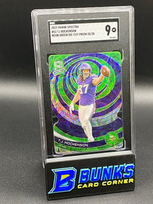 2023 TJ Hockenson Neon Green Die-Cut Prizm SGC 9 (Box A13)